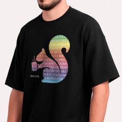 Camiseta Nolita Esquila Silhueta Arco-Íris Preta
