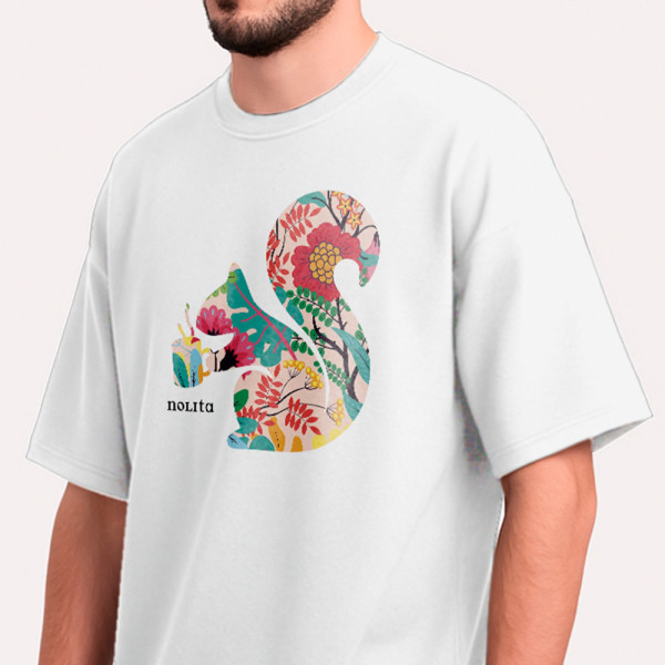 Camiseta Nolita Esquila Silhueta Floral Branca