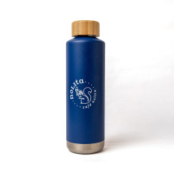 Garrafa Térmica Azul Tampa Bambu